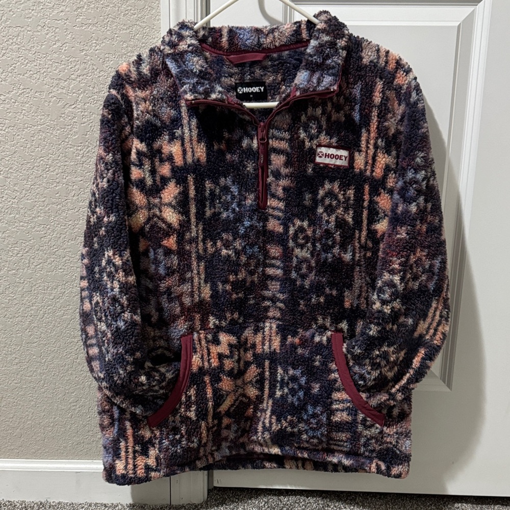 Hooey Medium purple fleece Aztec pullover